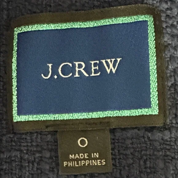 J. Crew Textured Tweed One Button Cotton Blazer in Navy - Size 0 - Picture 4 of 7